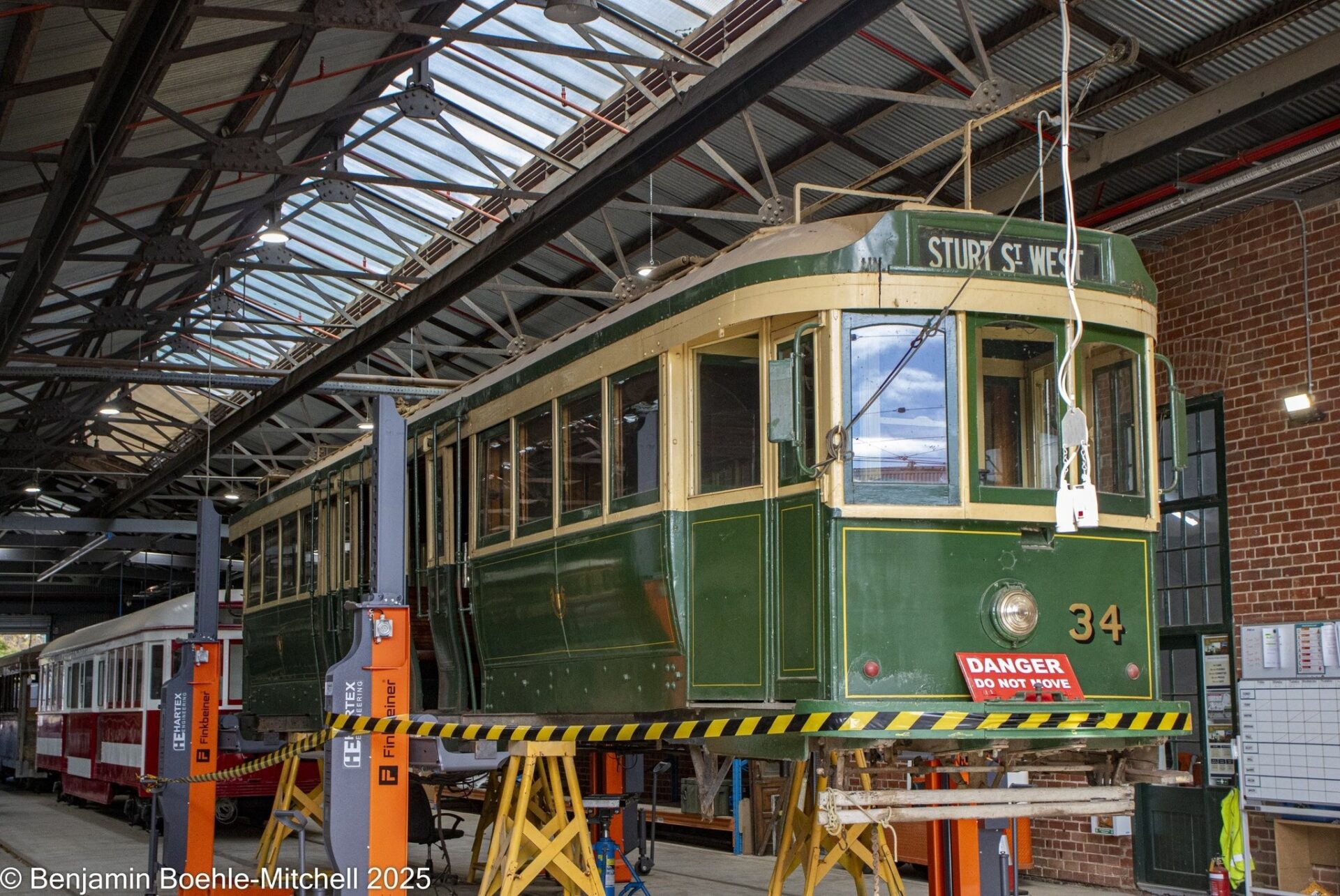 The bogies have been removed and restoration is underway