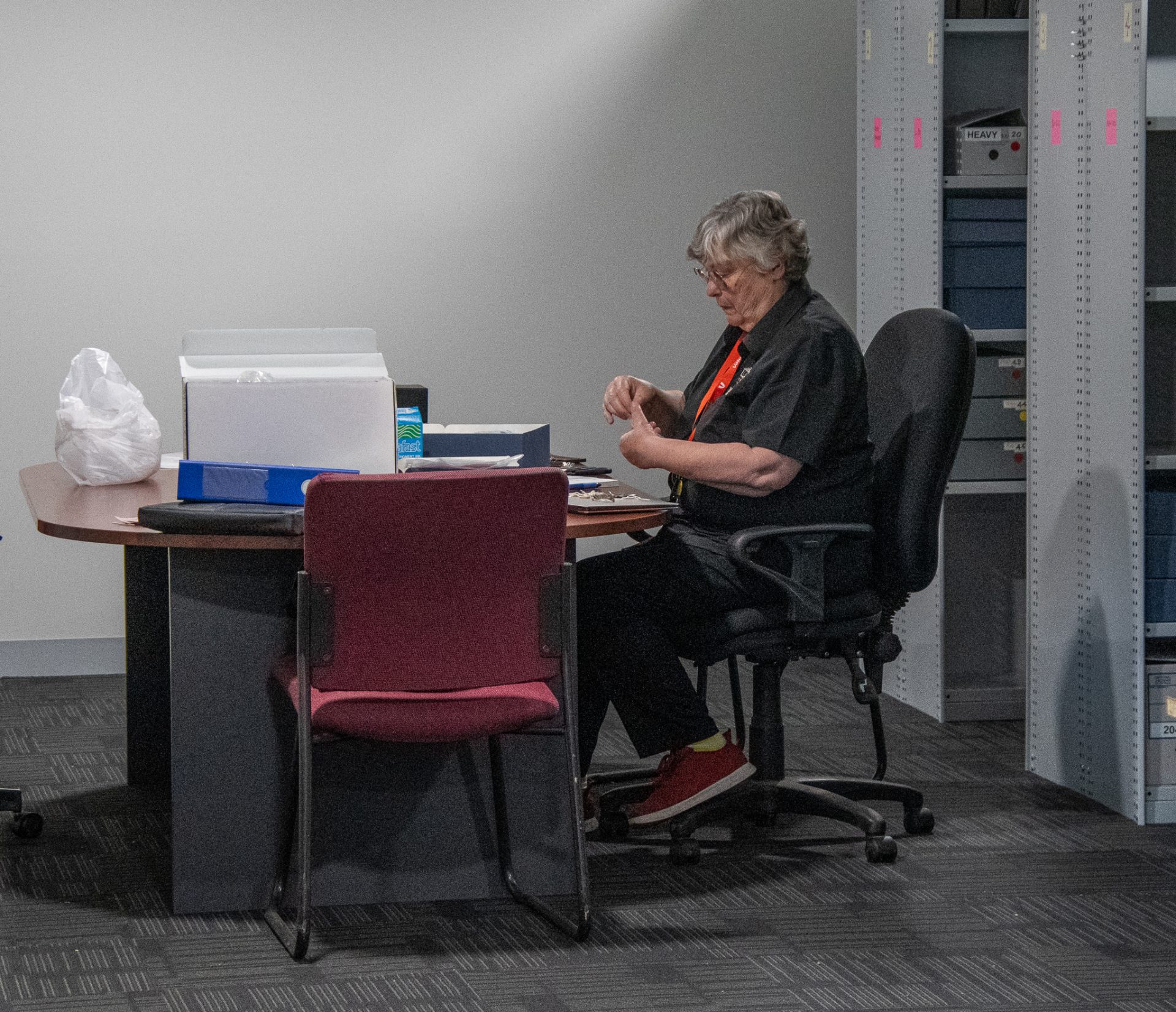 Pamela at work in the Archives