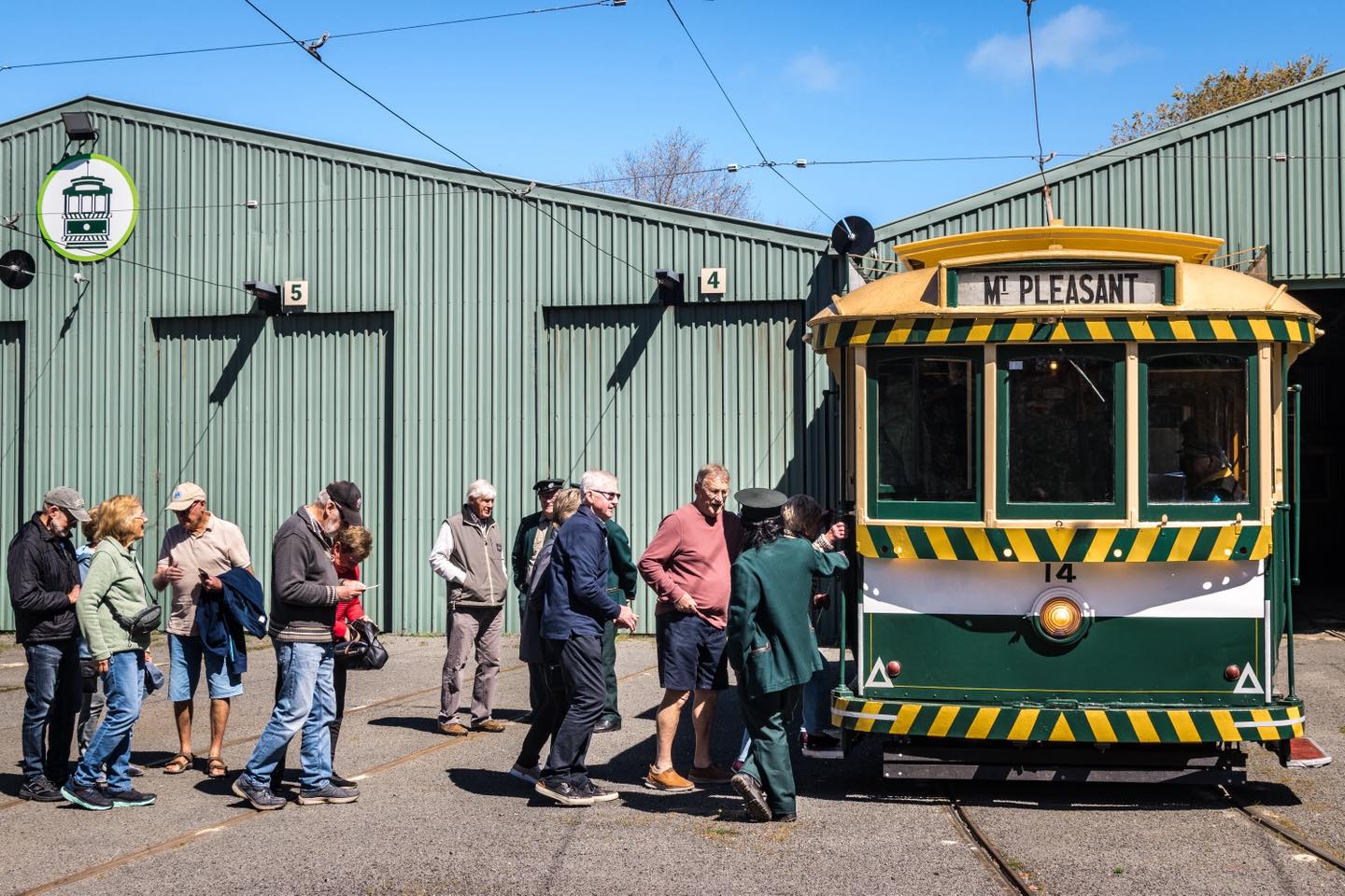 Visitors boarding tram 14 at the Museum - photo James Sediakin - 2026