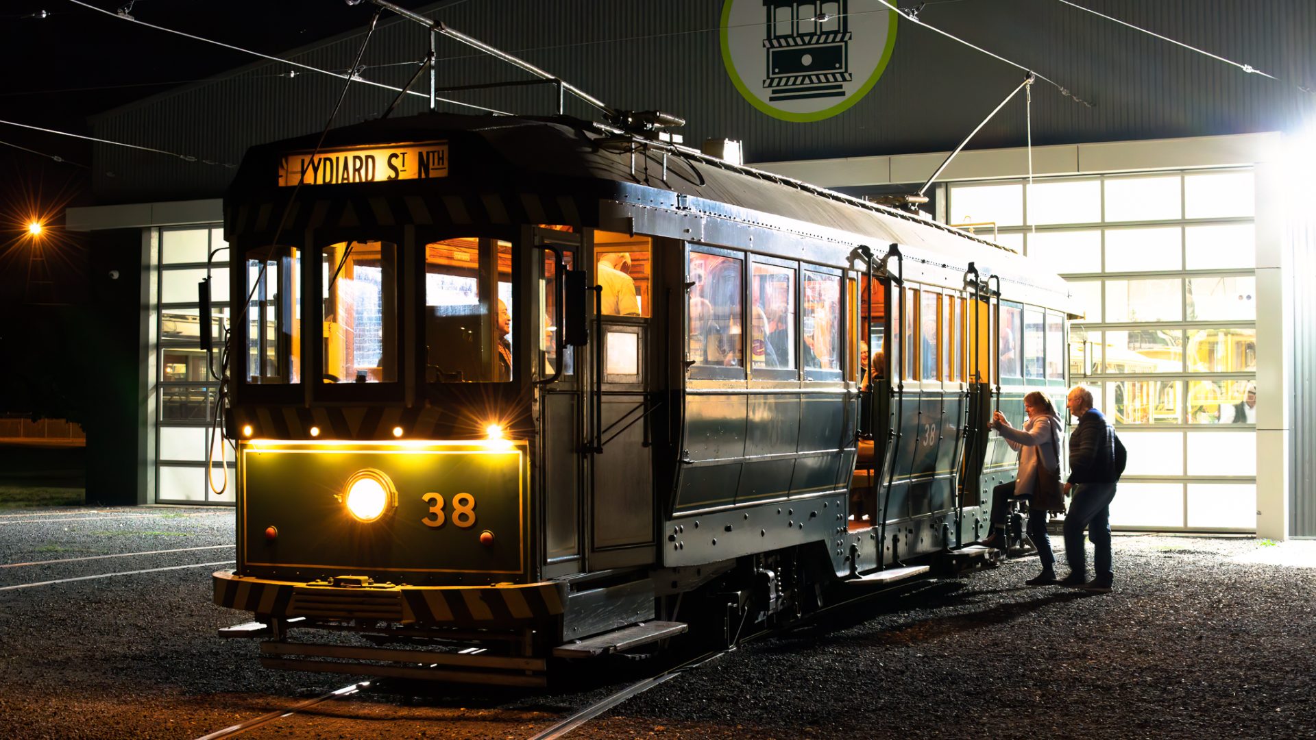 Tram 38 preparing to depart from the Museum.