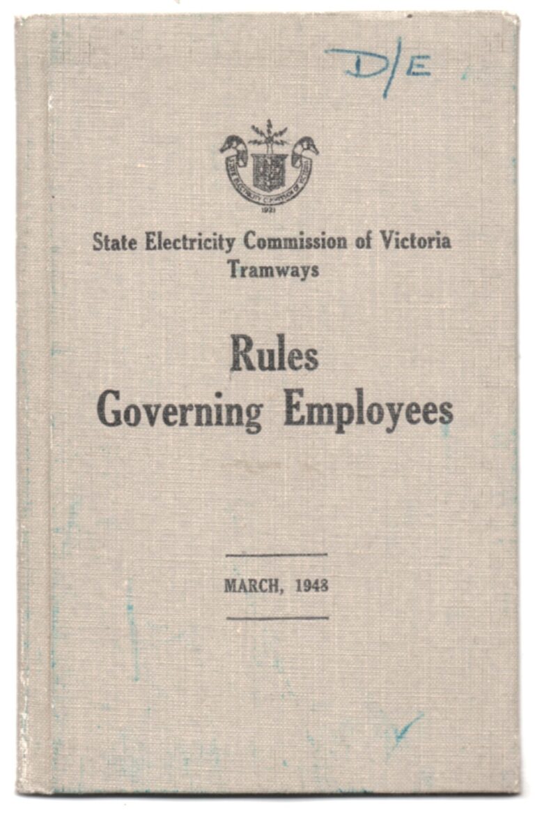 SEC Tramway Rule book - 1948