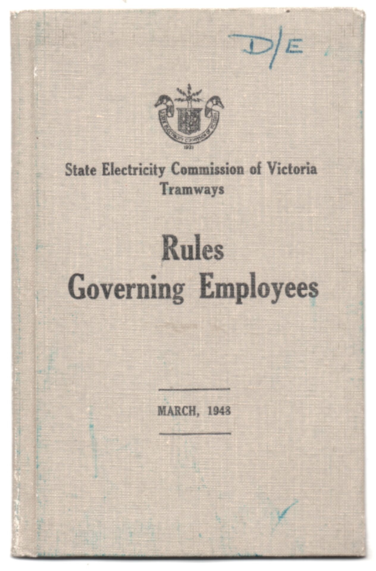 SEC Tramway Rule book - 1948