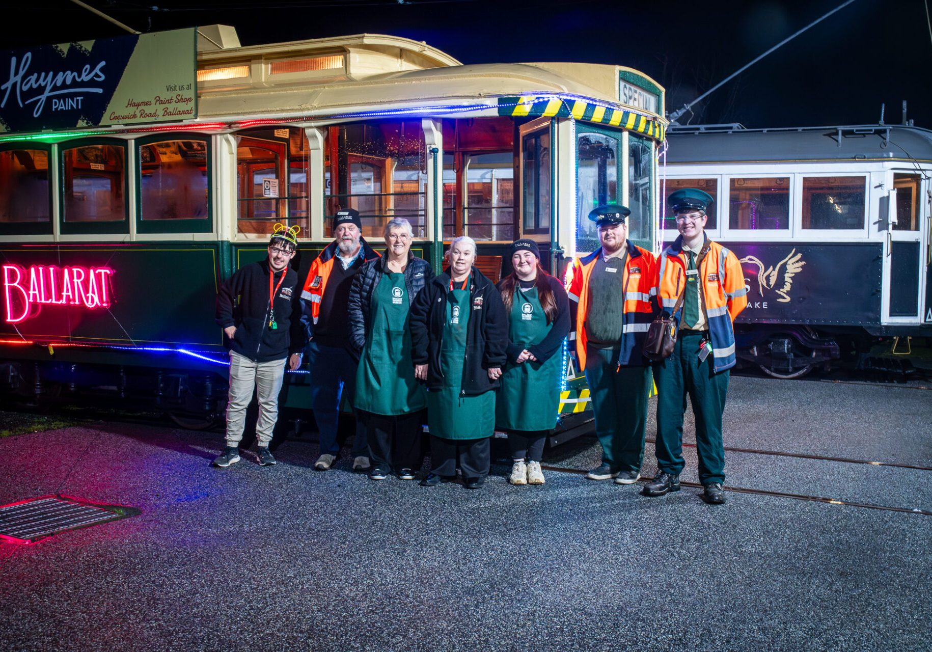 Most of the crew of the 2025 Night Trams