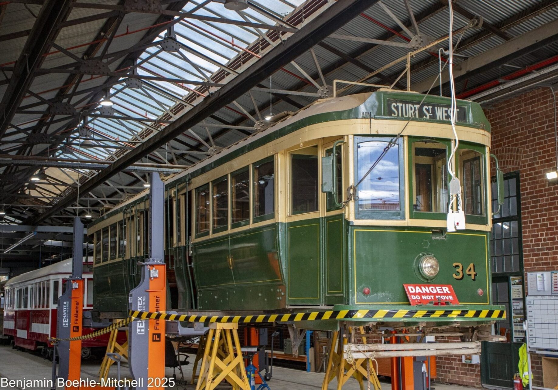 The bogies have been removed and restoration is underway