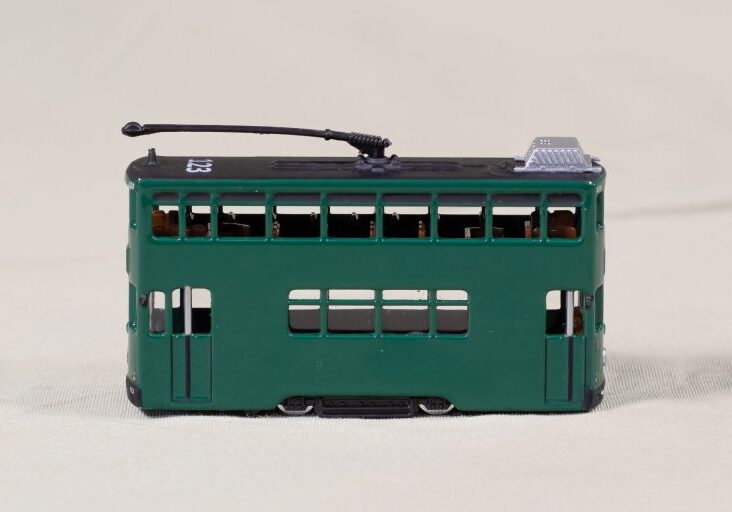 Hong Kong green tram model toy.