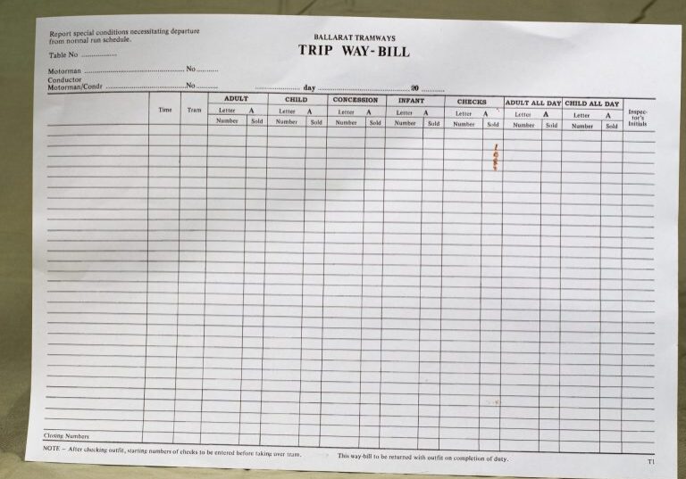 DSC 2070 Trip Waybill