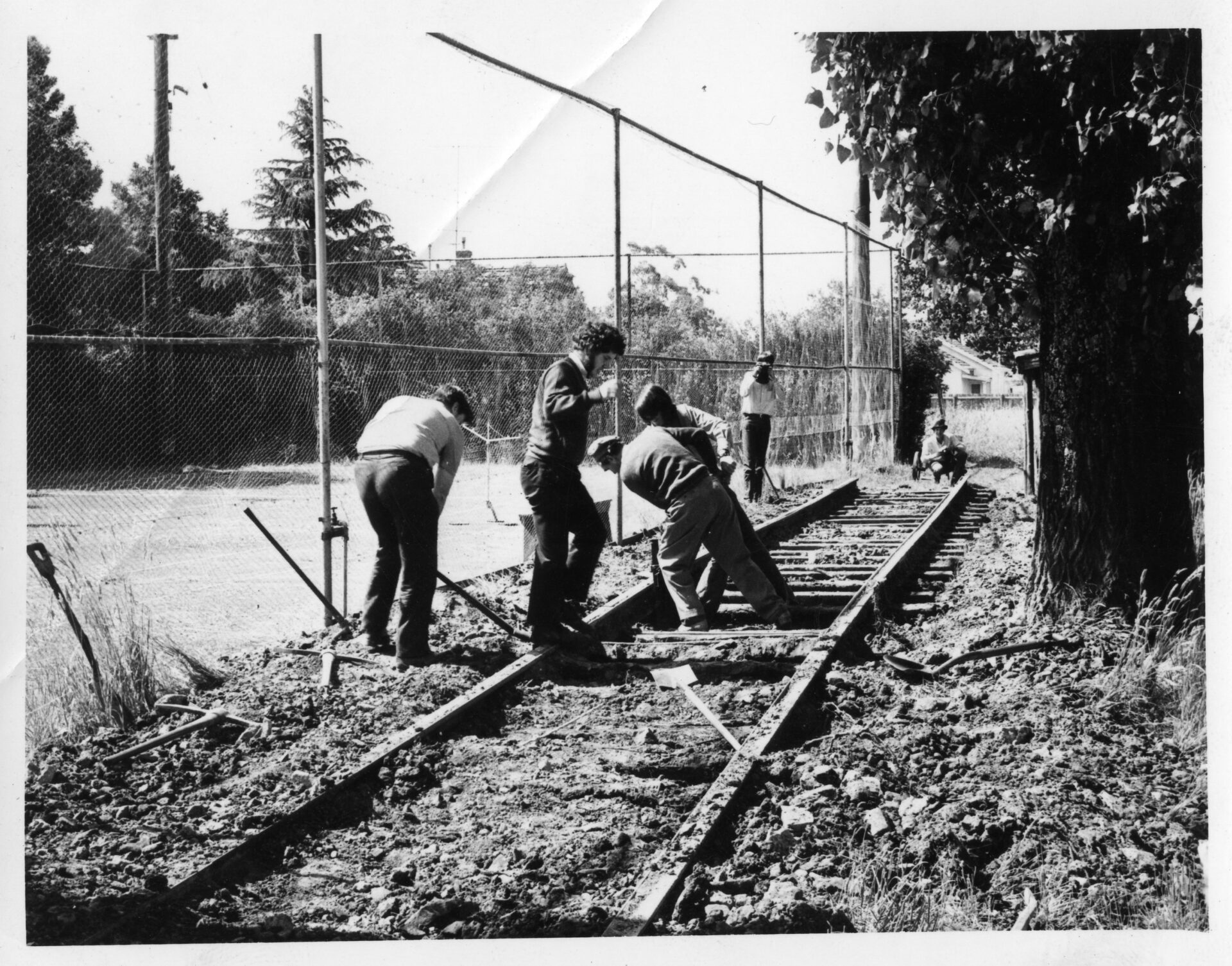 Our volunteers removing the rails in "0 "road at the SEC depot in 1972 - Photo Paul Nicholson