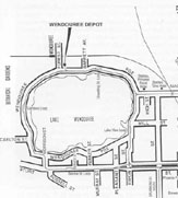 Map of Lake area showing horse tram lines 1887 - 1905.